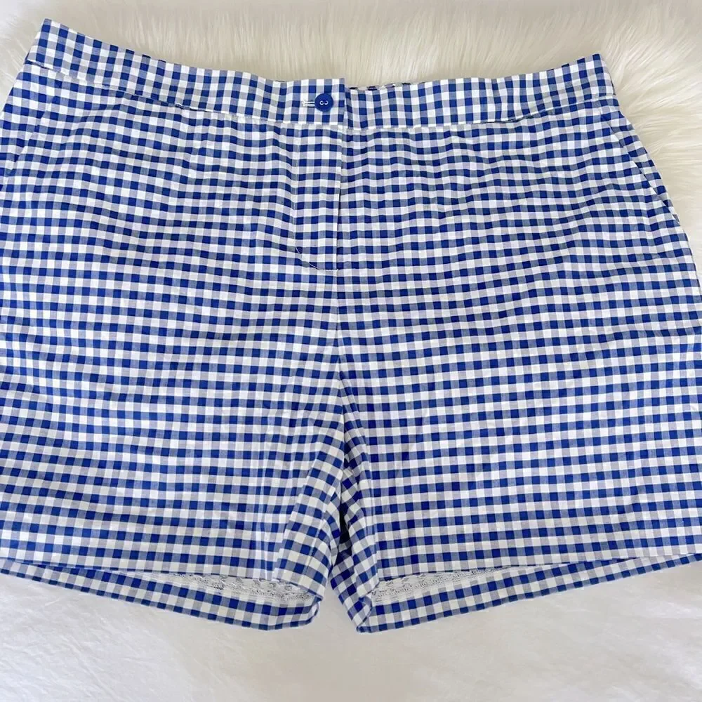 J. McLaughlin royal blue gingham shorts